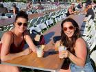 Friends enjoying the St Demetrios Greek Fest in Elmhurst