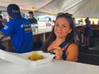 Enjoying a break at St Demetrios Greek Fest in Elmhurst