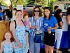 Volunteer with friends at the St Demetrios Greek Fest in Elmhurst