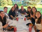 Family and friends enjoying the St Demetrios Greek Fest in Elmhurst