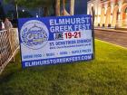 Outdoor sign at St Demetrios Greek Fest in Elmhurst