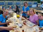 Family enjoying the St. Nectarios Greek Fest in Palatine