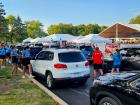 The drive-thru at St. Nectarios Greek Fest in Palatine