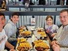 Family enjoying bbq lunch at Billy Boy's Restaurant in Chicago Ridge