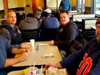 Police officers enjoying lunch at Franksville Restaurant in Chicago