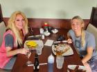 Mother and daughter enjoying breakfast at Maple Butter Cafe in Plainfield