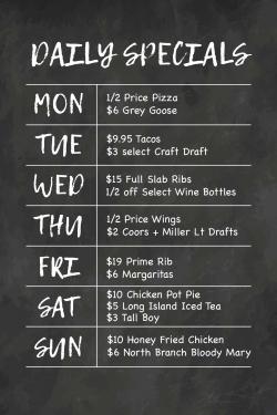 North Branch Pizza & Burger Company Daily Specials - Glenview