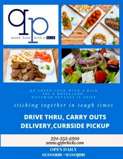 Carryout, Delivery & Drive-Thru at QP Greek Food With A Kick - Hoffman Estates
