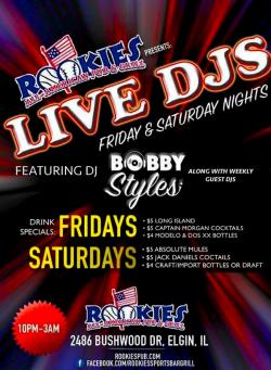 Live DJ at Rookie's Pub and Grill - Elgin