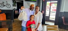 Happy carryout customers at Billy Boy's Restaurant in Chicago Ridge