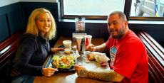Couple enjoying lunch at Billy Boy's Restaurant in Chicago Ridge