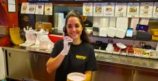 Friendly manager at Brandy's Gyros in Hanover Park