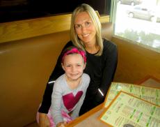 Mom and daughter enjoying breakfast at Butterfield's Pancake House & Restaurant in Naperville