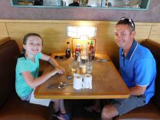 Dad and daughter enjoying lunch at Butterfield's Pancake House & Restaurant in Naperville