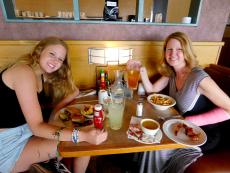 Mom and daughter enjoying lunch at Butterfield's Pancake House & Restaurant in Naperville