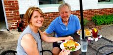 Couple enjoying lunch at The Canteen Restaurant in Barrington