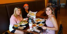 Friends enjoying lunch at Charkie's Restaurant in Carol Stream