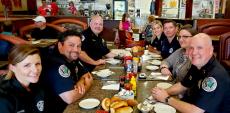 Police officers enjoying lunch at Continental Restaurant & Banquets in Buffalo Grove