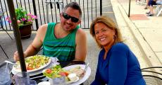 Couple enjoying lunch at Dino's Cafe in Bloomingdale