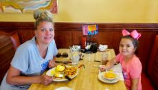 Enjoying breakfast at Downers Delight Pancake House & Restaurant in Downers Grove