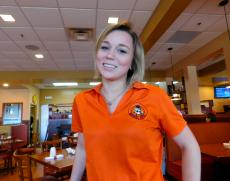 Friendly server at Eggs Inc. Cafe in Bolingbrook