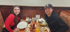 Couple enjoying breakfast at Eggs Inc. Cafe in Naperville