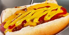 The famous Chili Cheese Dog at Franksville Restaurant in Chicago