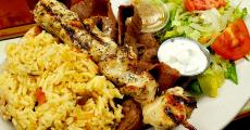 The famous Chicken Kabob with Gyros at Goodi's Restaurant in Niles