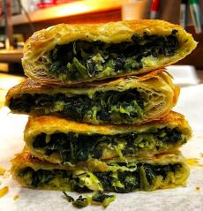 The famous Spanakopita (Spinach Pie) at Gyros Express in Villa Park
