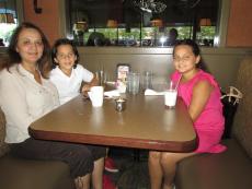 Family enjoying lunch at Blossom Cafe in Norridge