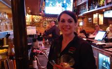 Friendly bar server at Jimmy's Charhouse in Libertyville
