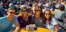 Friends enjoying the Lincoln Park Greek Fest at St. George in Chicago
