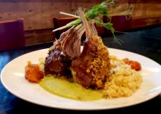 The Pistachio Crusted Lamb Rack at M Supper Club in Crystal Lake