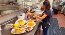 Serving breakfast at Maple Butter Cafe in Plainfield