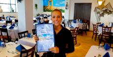 Friendly server at Naxos, A Greek Island Restaurant in Itasca