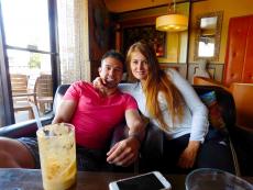 Couple enjoying drinks at Papagalino Cafe & Pastry Shop in Niles