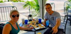 Couple enjoying lunch at QP Greek Food With A Kick in Hoffman Estates