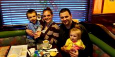 Family enjoying dinner at Rose Garden Cafe in Elk Grove Village