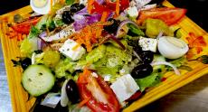 The popular Mediterranean Salad at Rose Garden Cafe in Elk Grove Village