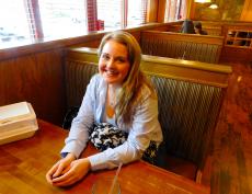 Loyal customer enjoying breakfast at Savoury Restaurant & Pancake Cafe in Bartlett