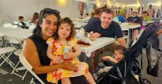 Family enjoying the St. Demetrios Greek Fest in Elmhurst