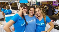 Friendly volunteers at The St. Nectarios Greek Fest in Palatine