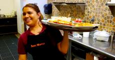 Friendly server at Tasty Waffle Restaurant in Romeoville