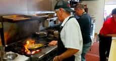 Hard working kitchen crew at Teddy's Diner in Elk Grove Village