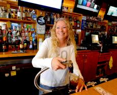 Friendly bar server at Williams Street Tap in Crystal Lake