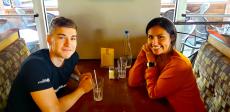 Couple enjoying lunch at Xando Cafe in Hickory Hills