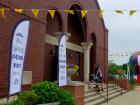 Church building entrance at The Big Greek Food Fest in Niles