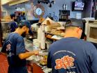 Hard working kitchen crew at Billy Boy's Restaurant in Chicago Ridge