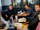 Police officers and friends enjoying lunch at Billy Boy's Restaurant in Chicago Ridge