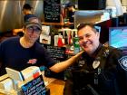 Billy himself with police officer at Billy Boy's Restaurant in Chicago Ridge
